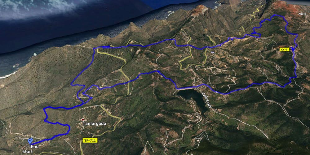 Track der Wanderung um Tamargada
