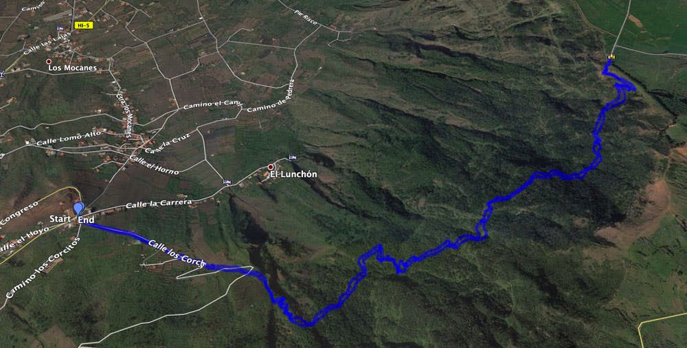 Track der Wanderung Mirador de Jinama