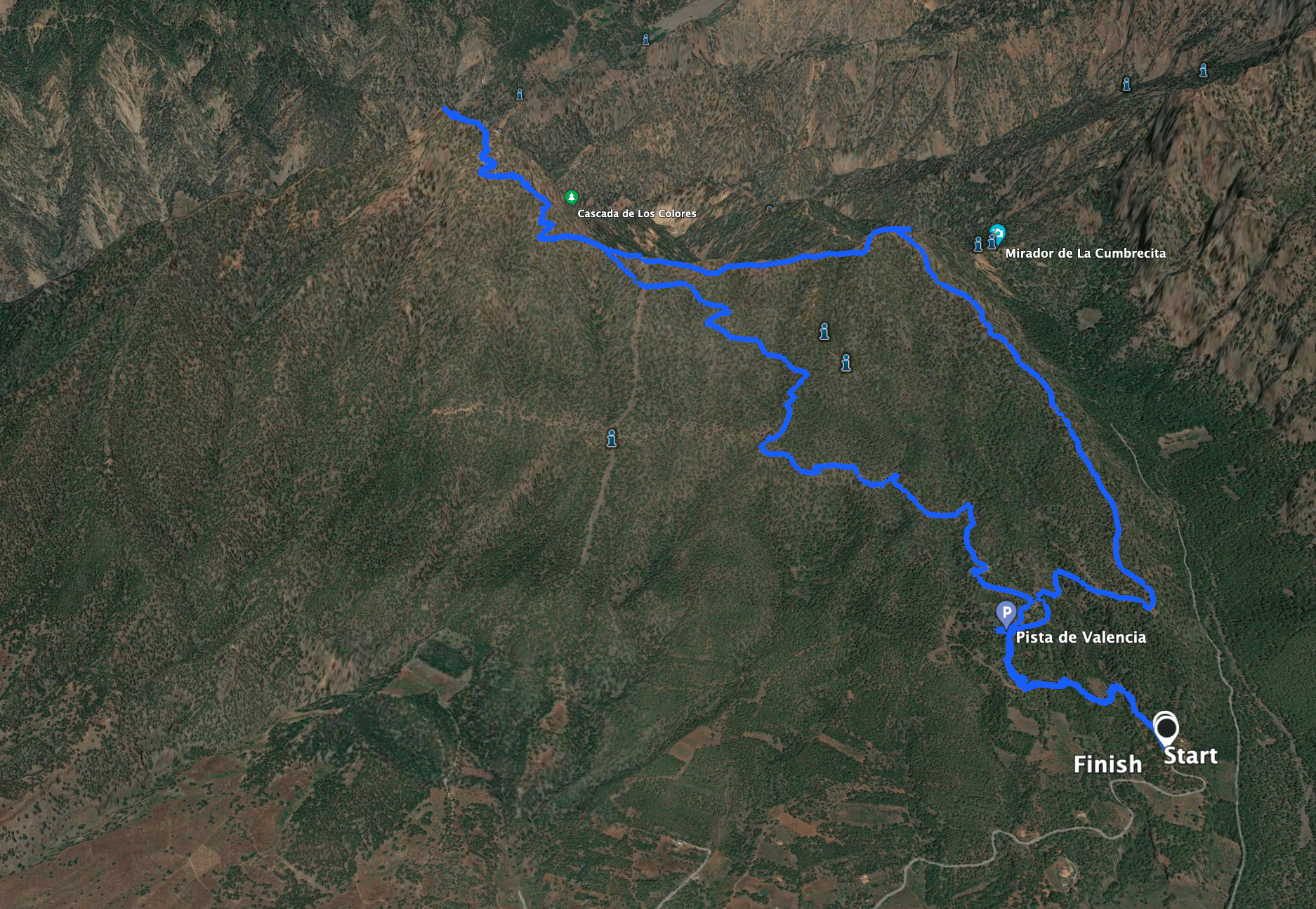 Track der Wanderung zum Pico Bejenado