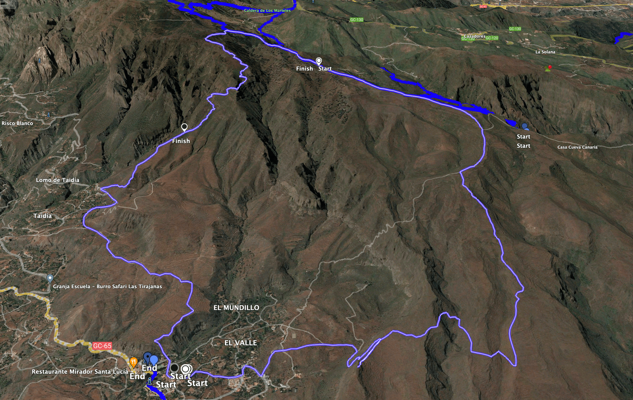 Track Rundwanderung Santa Lucia de Tirajana- Cruz del Siglo - Cumbre Taidía