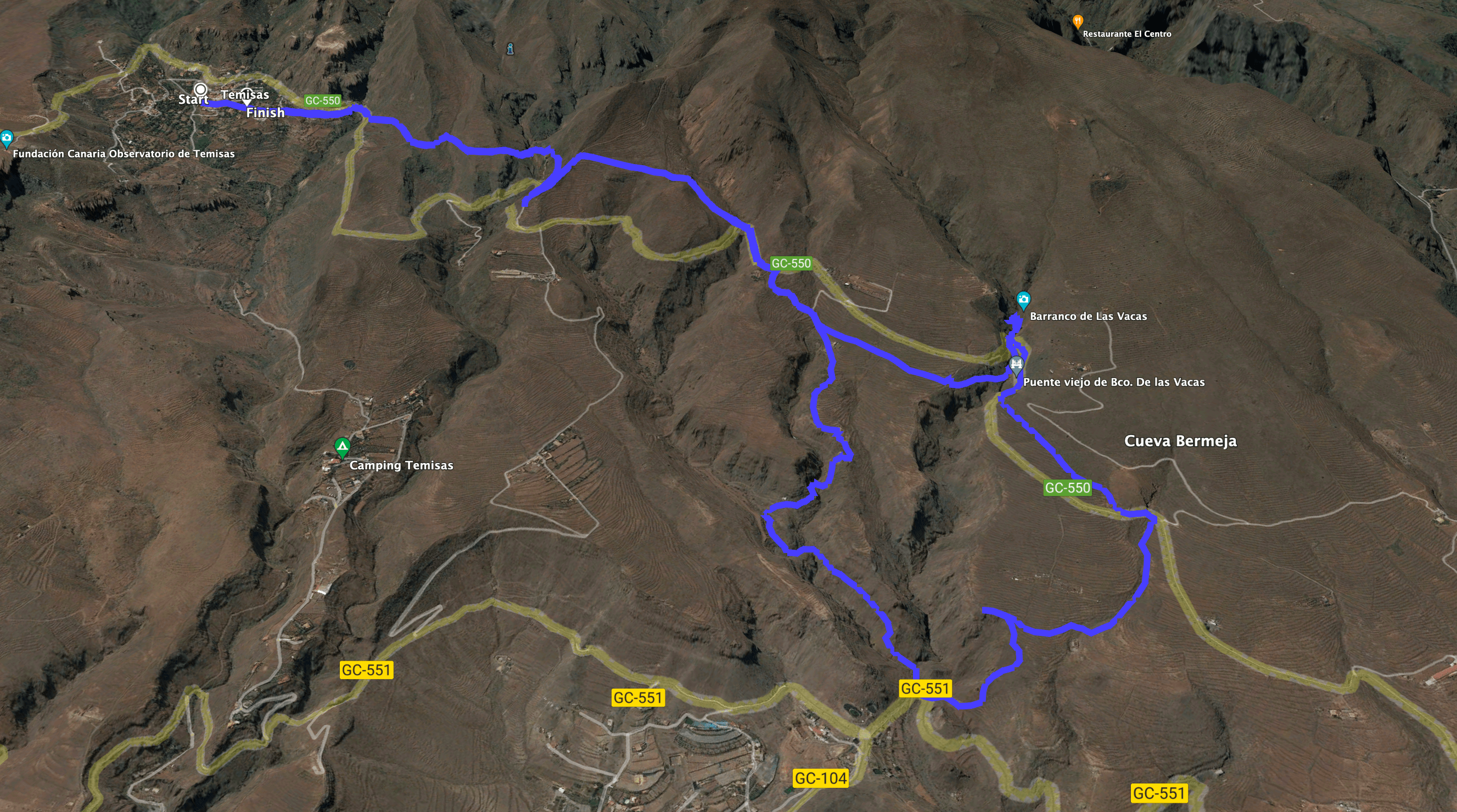 Track der Wanderung Temisas - Barranco de Las Vacas