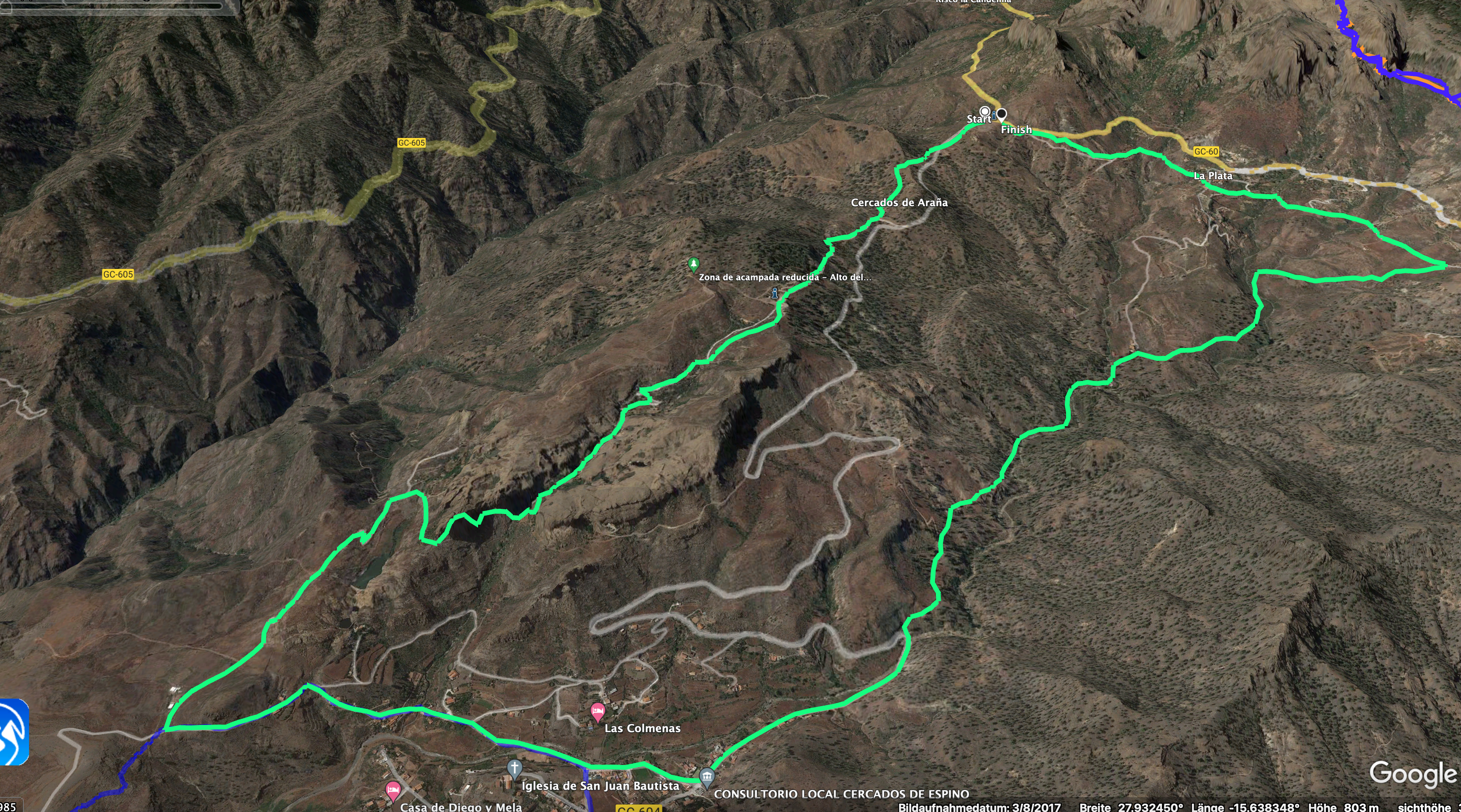 Track der Wanderung Cercados de Araña