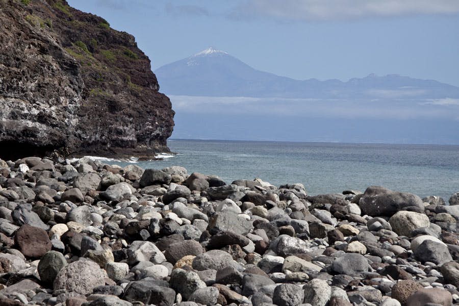 El Cabrito Strand mit Blick zum Teide nach Teneriffa